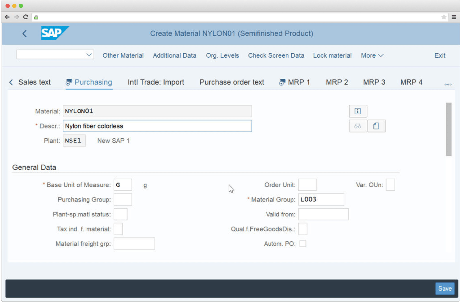 How SAP material management module looks like