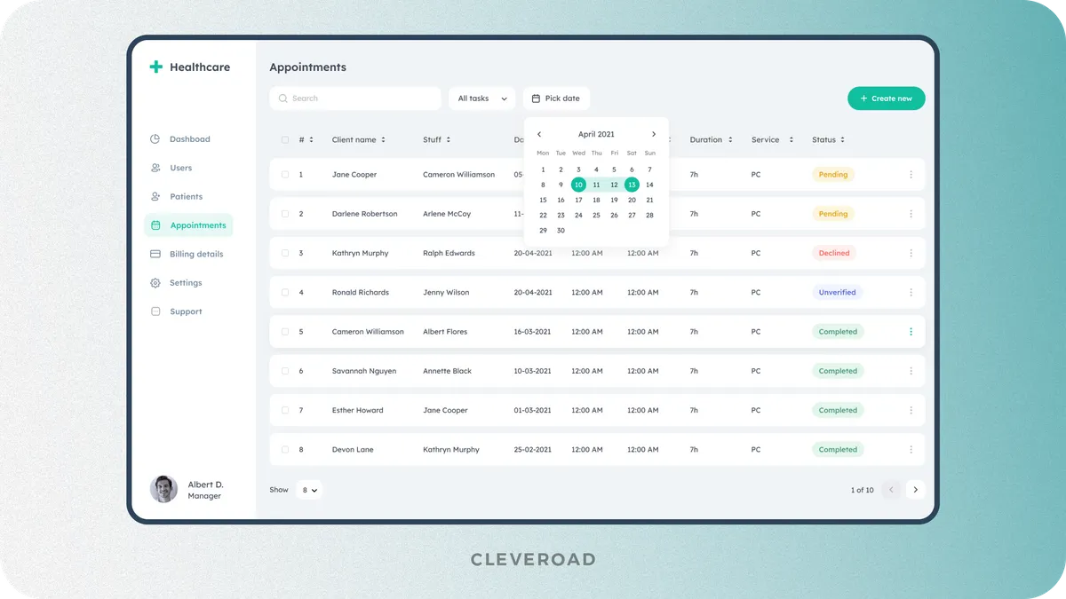 EHR software system development