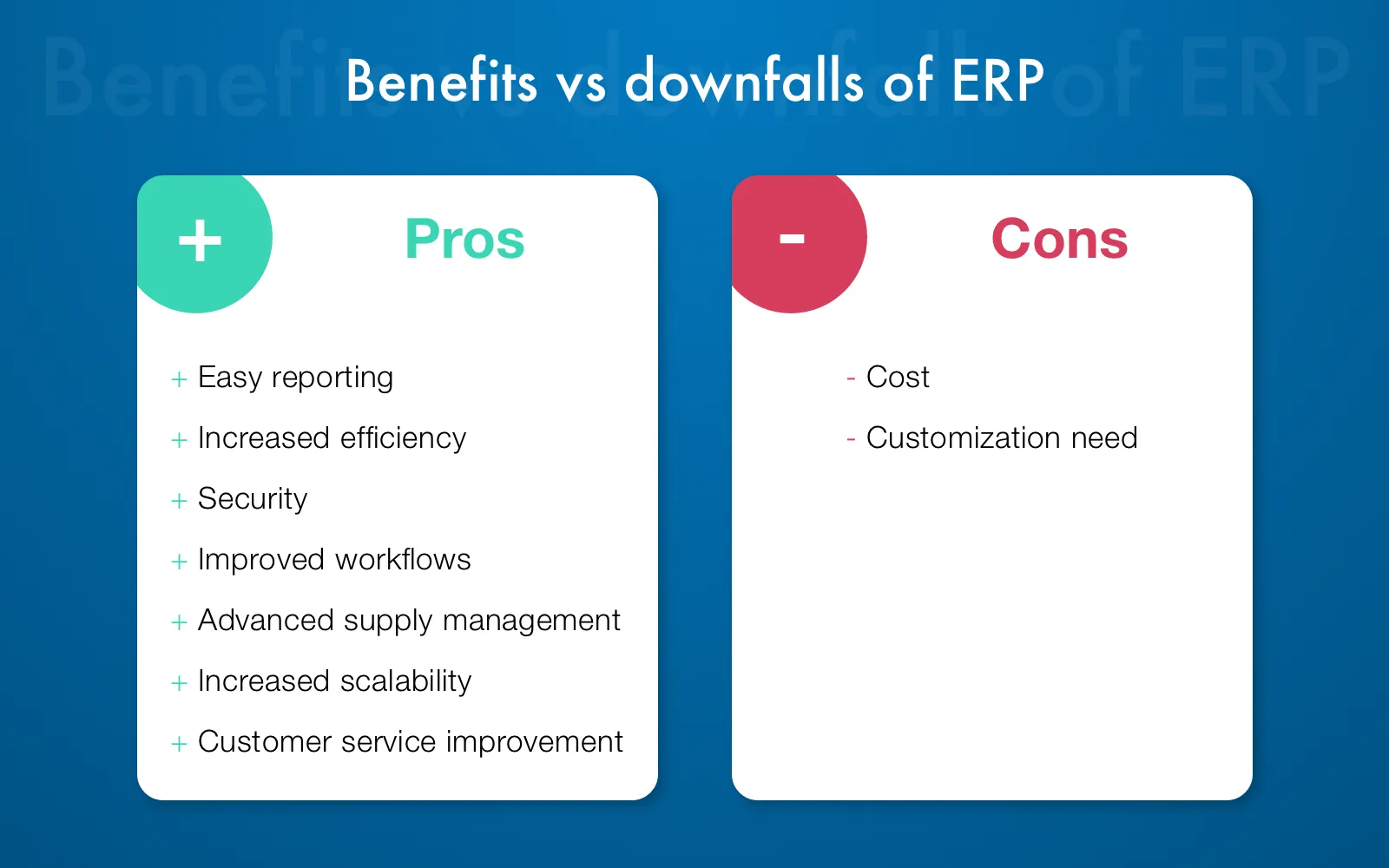 ERP system benefits and downfalls