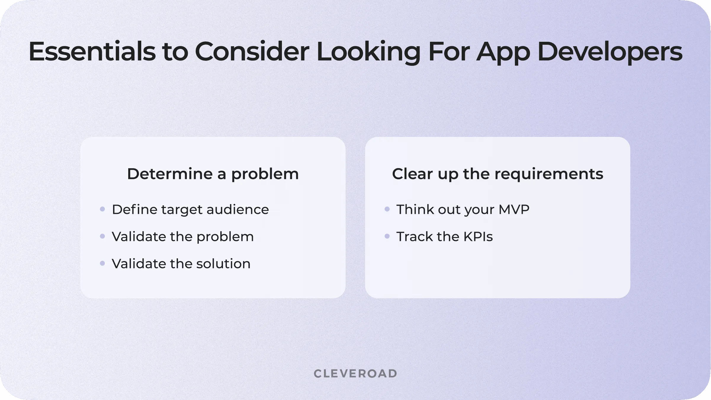 Essentials to consider looking for app developers