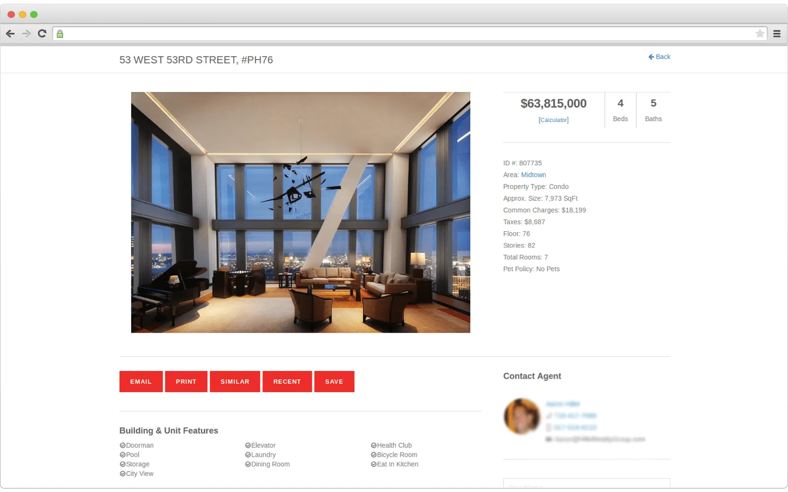 Example how listings on real estate websites may look