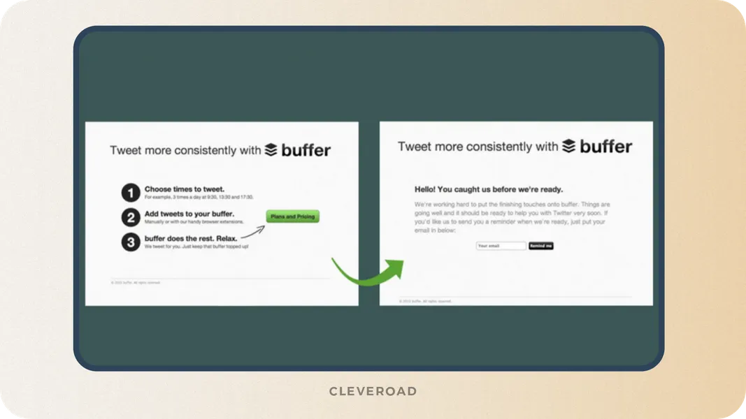 Example of MVP by Buffer