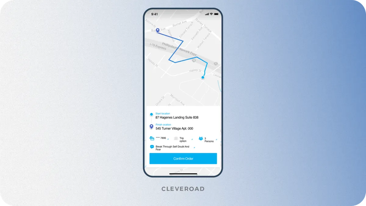 Example of on-demand logistics app by Cleveroad