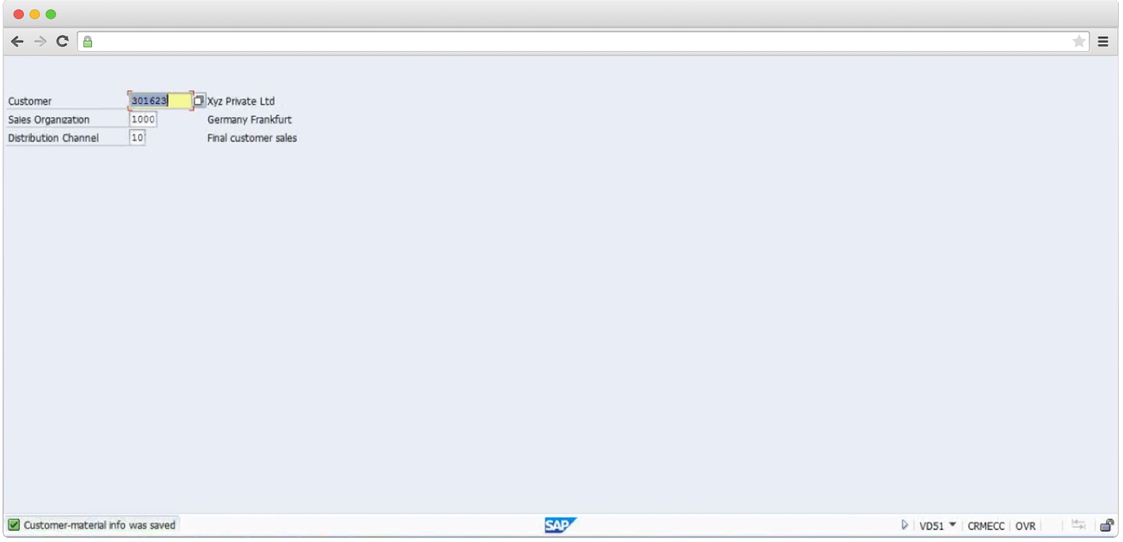 How SAP sales module looks like