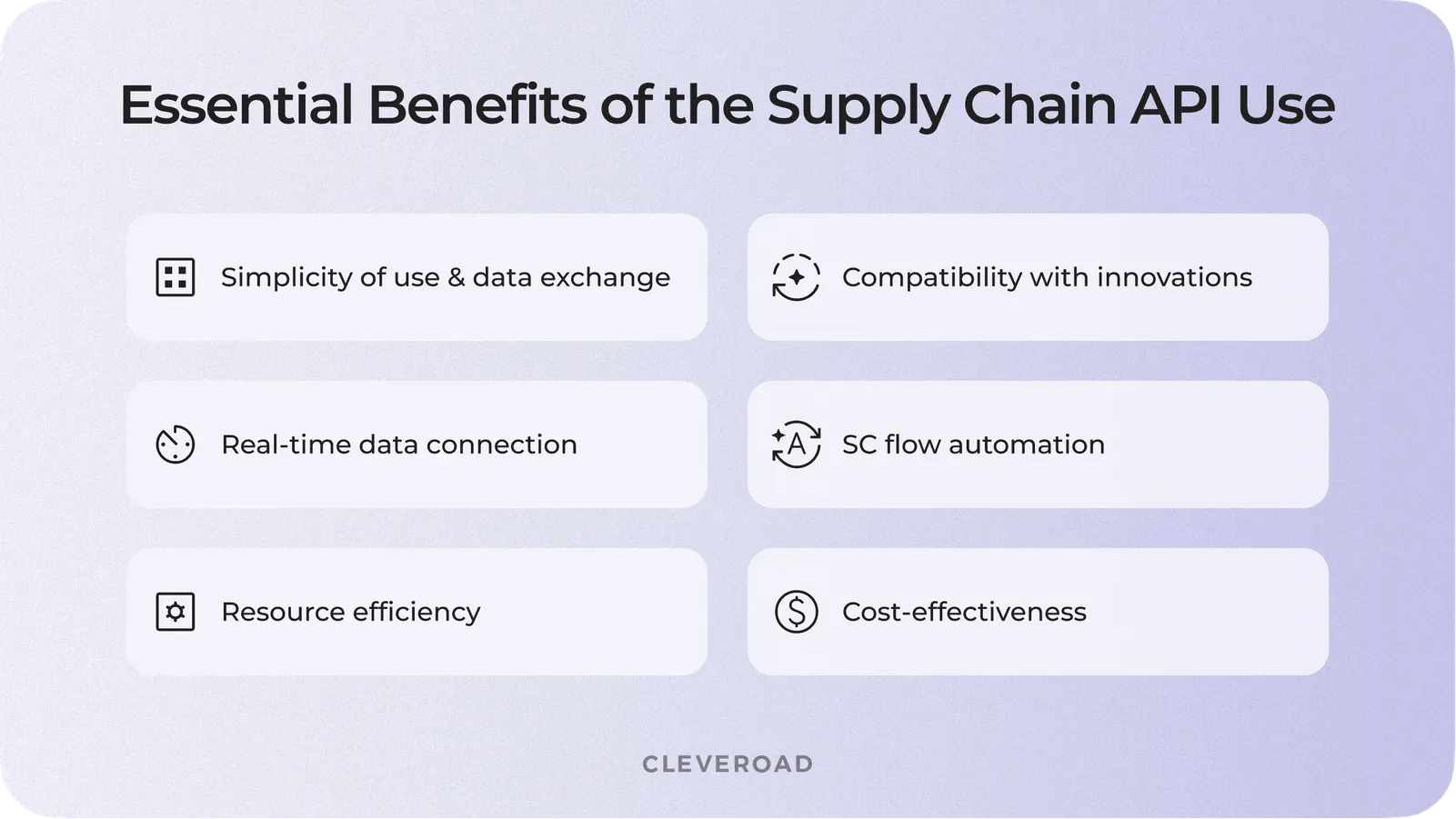 Typical advantages of the SC API use