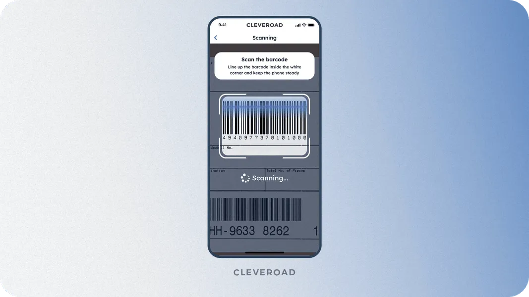Barcode scanning feature example during shipping the items created by Cleveroad