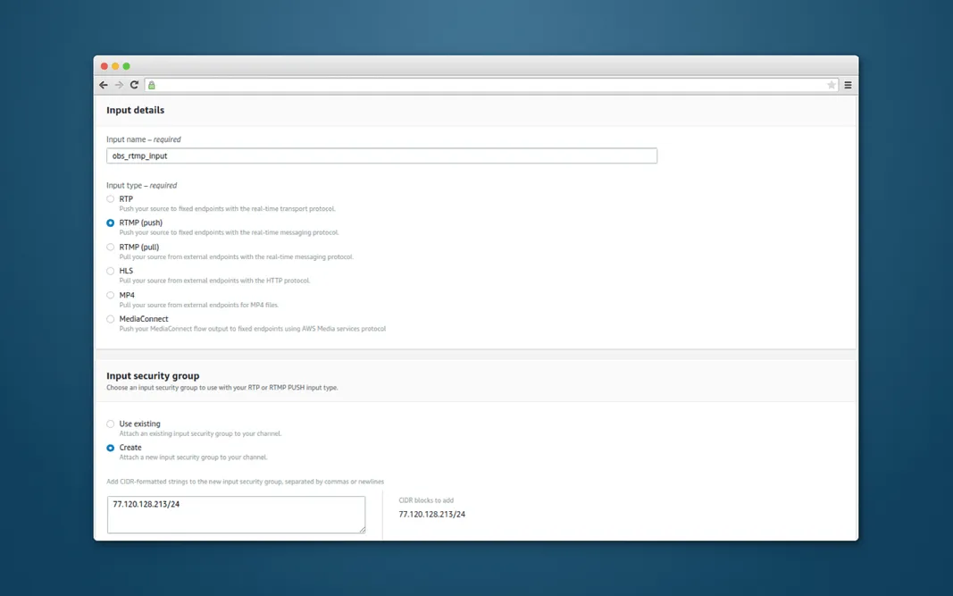 Input creation