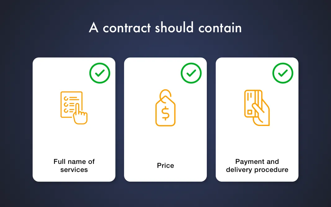 Provisions you should include to the contract when cooperating with Ukrainian IT companies