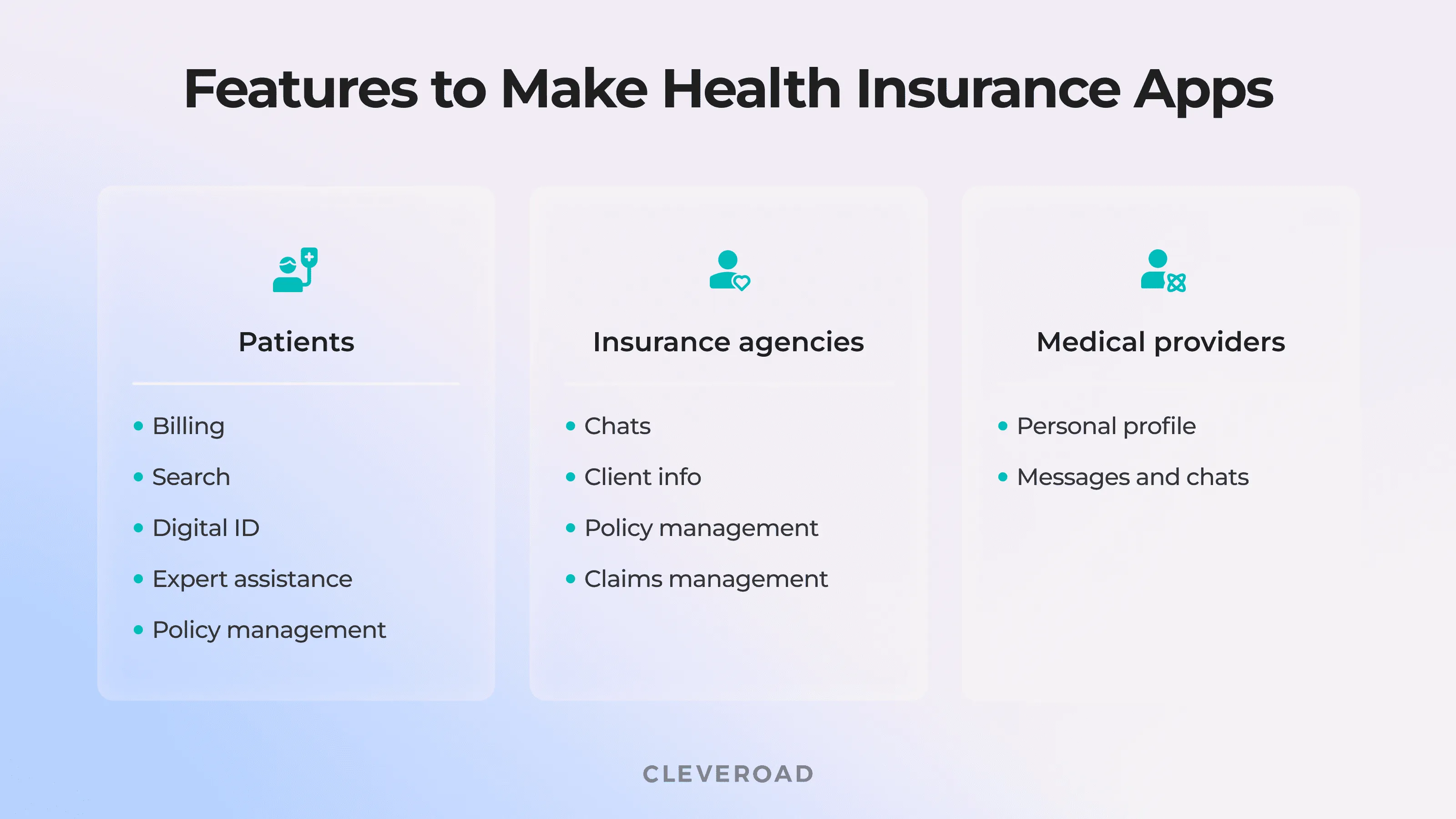 Features to build a health insurance app