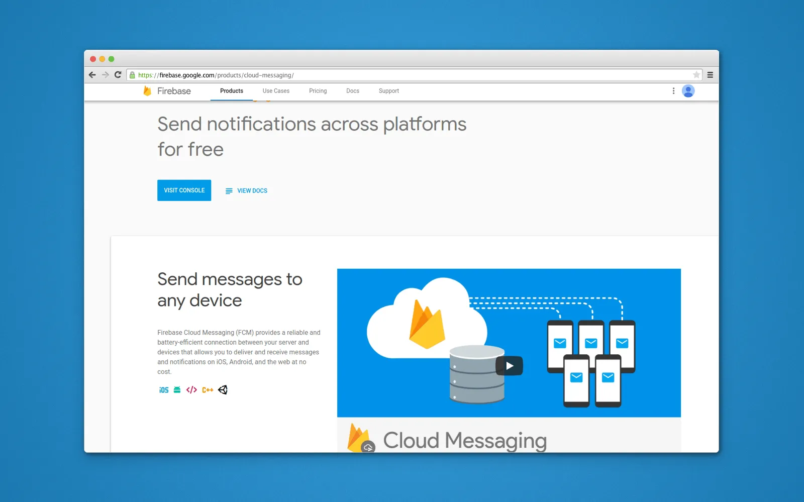 firebase push notification ios and Android