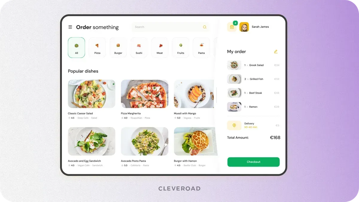 Food ordering website design