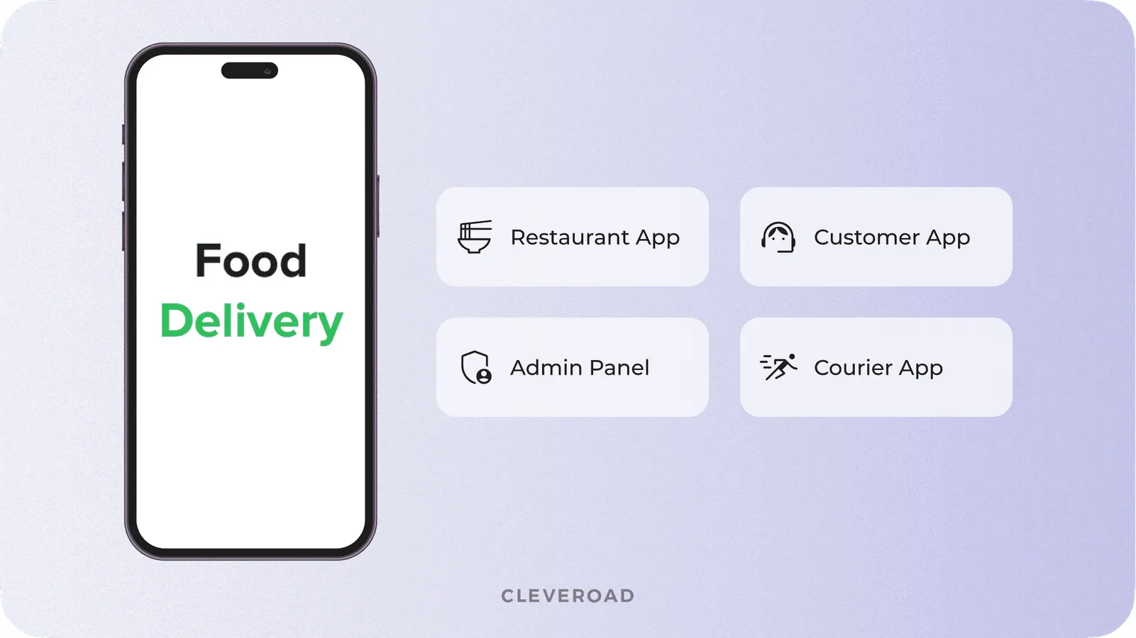 Four main apps of food delivery ecosystem