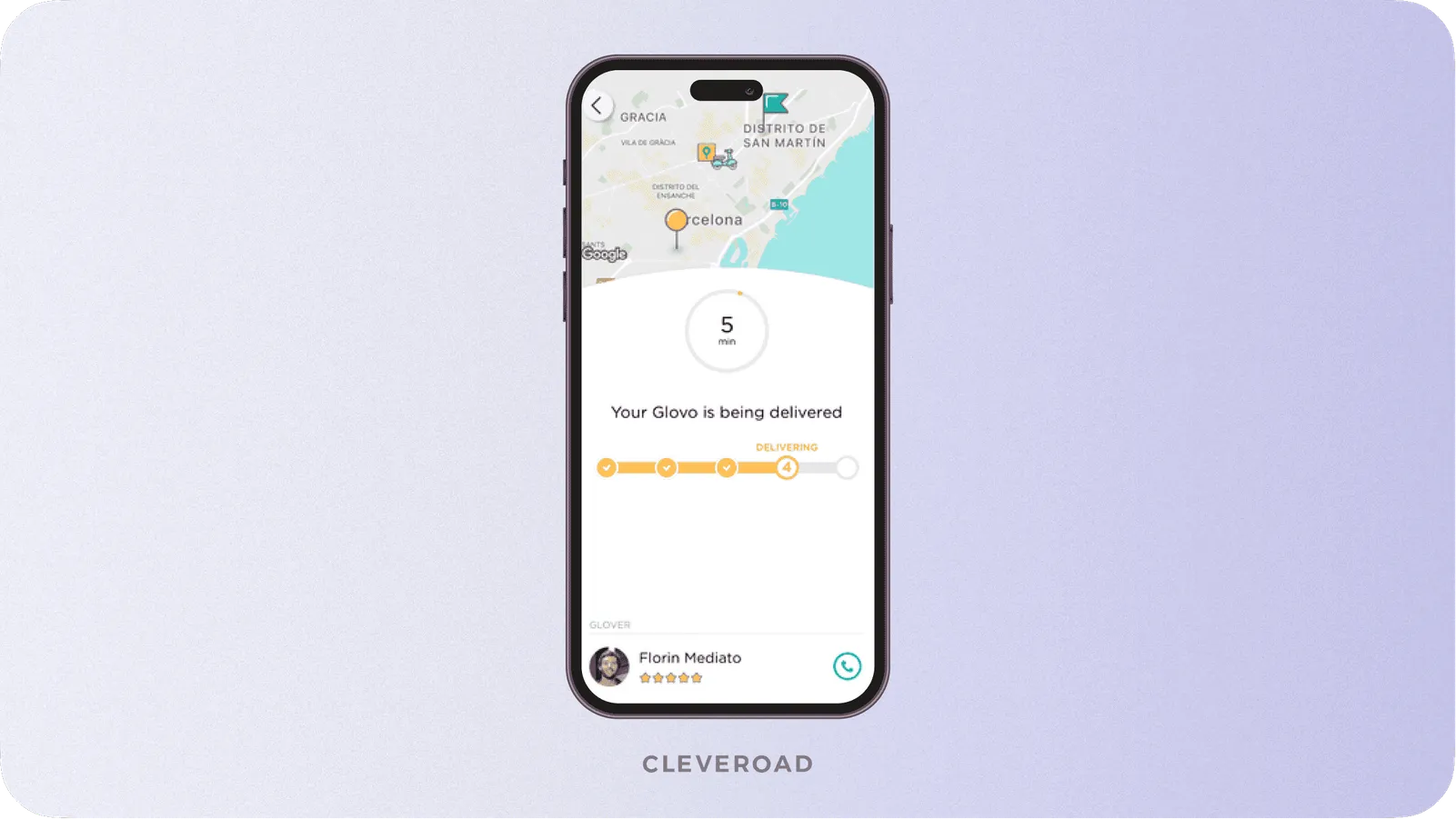 Glovo real-time order tracking