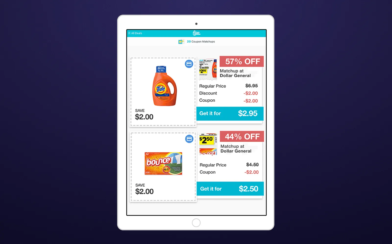Grocery discount app that provides coupons