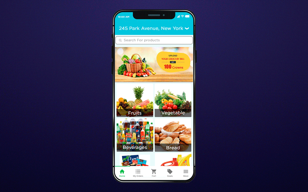 On demand grocery app