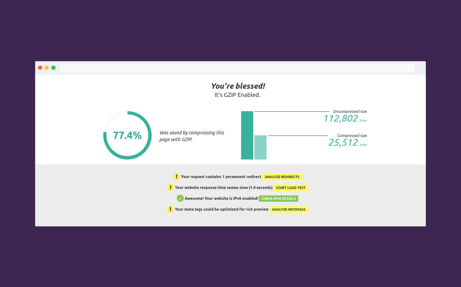 Gzip compression as a way to improve website load time