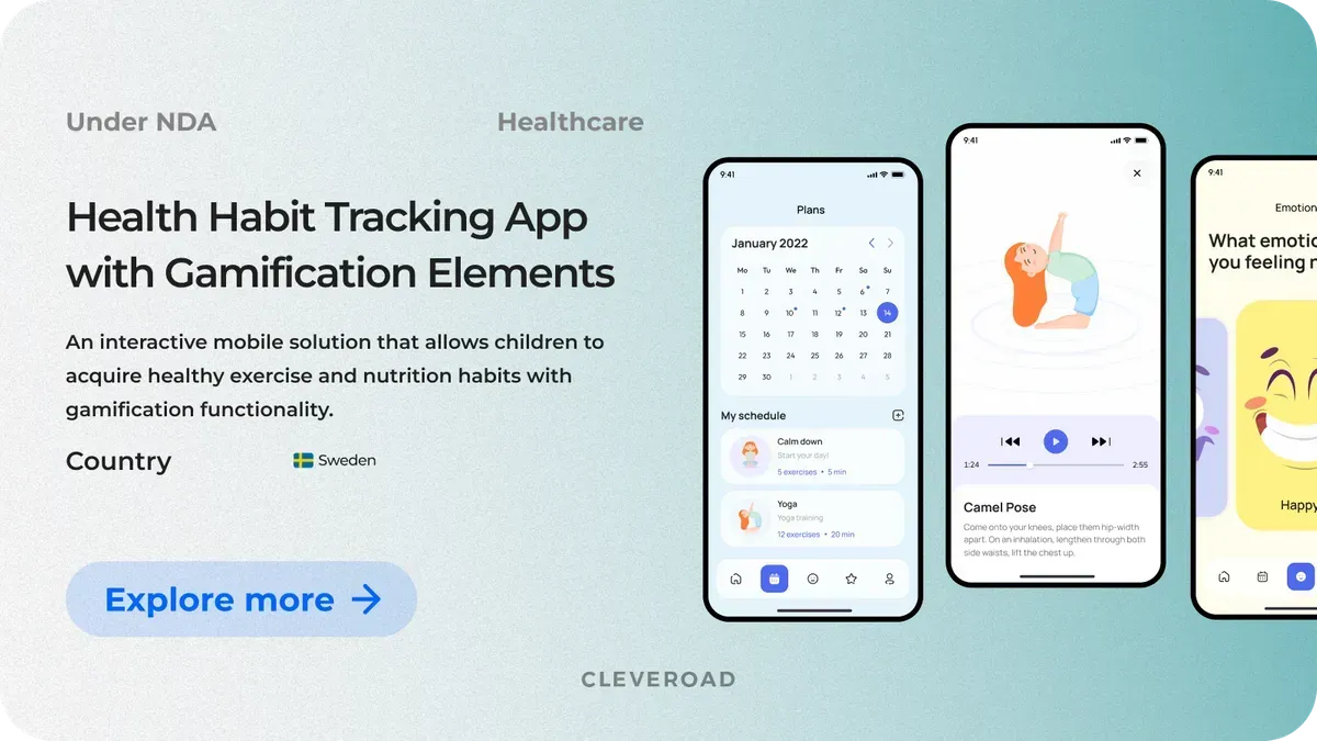 Health habit tracking app by Cleveroad