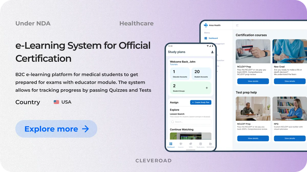 Healthcare Learning Management System Development by Cleveroad