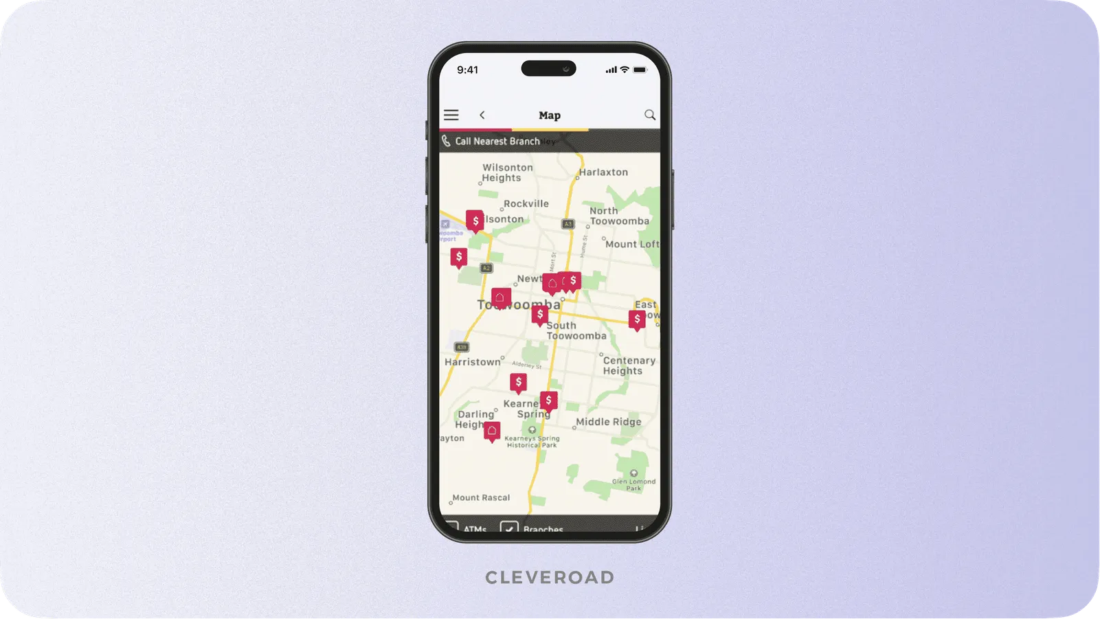 Heritage Bank ATM map.
