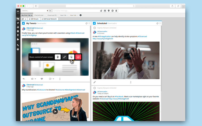 Social media monitoring software: Hootsuite