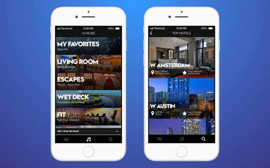 Hotel innovation: W Hotels Worldwide app