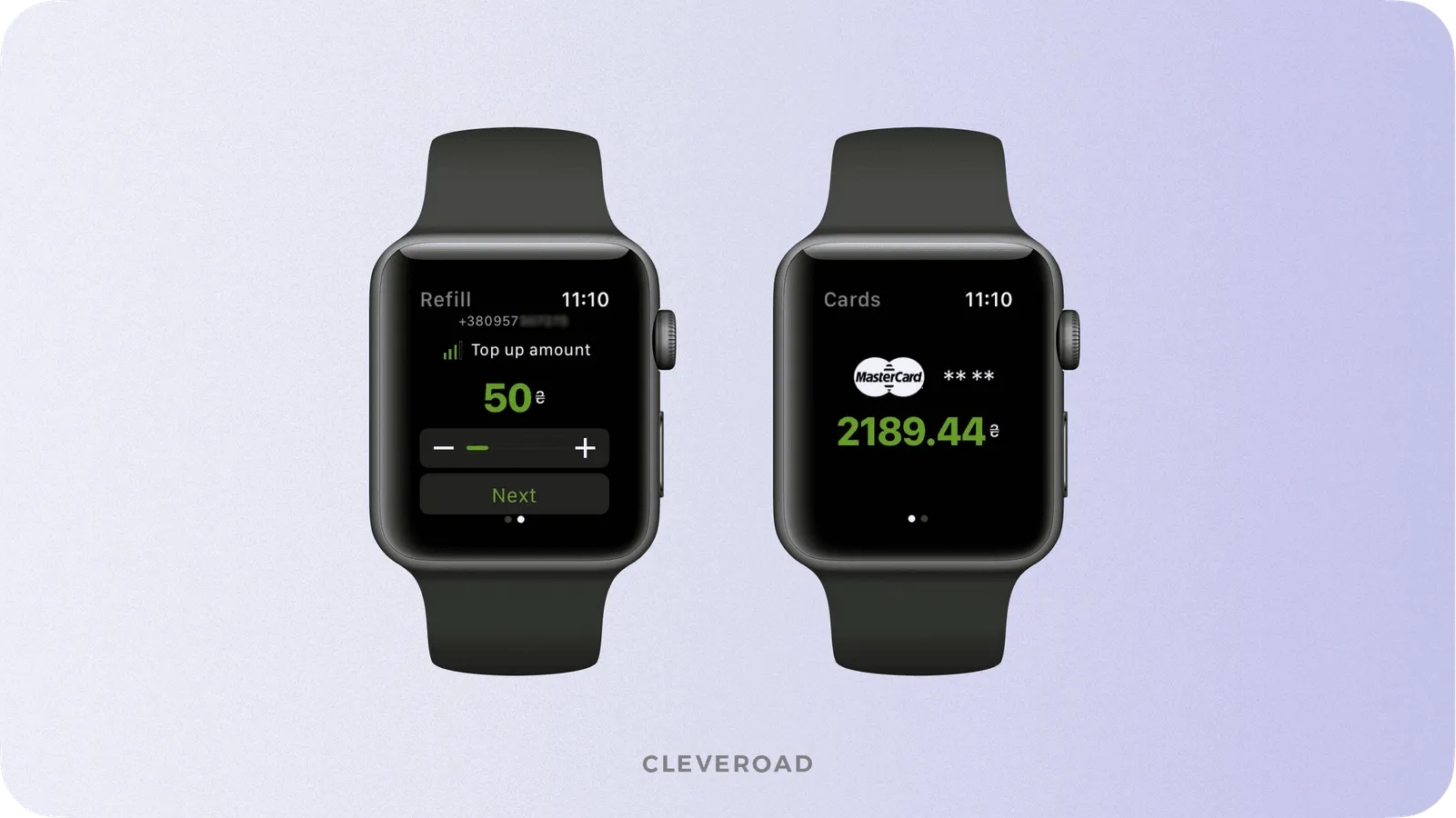 How a banking app may look like on smartwatches