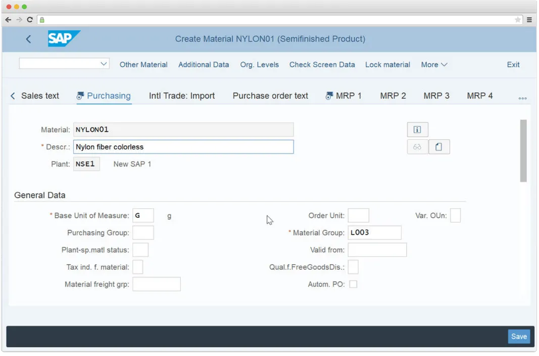 How SAP material management module looks like