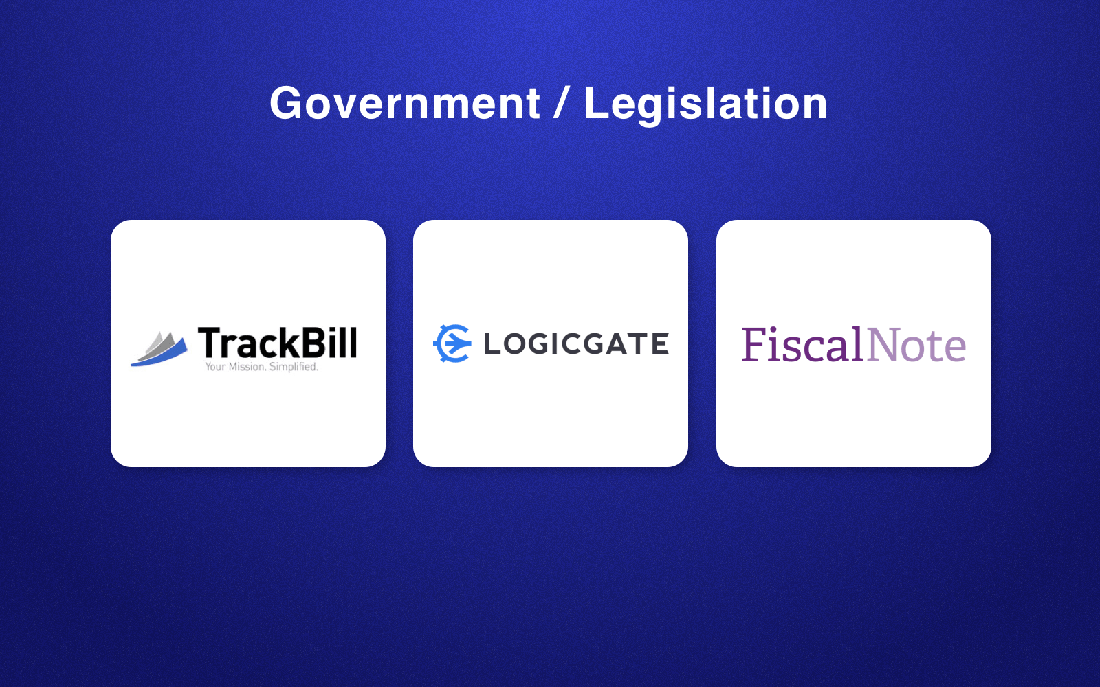 RegTech companies in government/legislation field