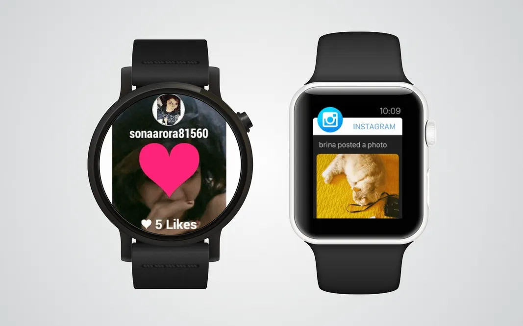 how to use instagram on apple watch and android wear