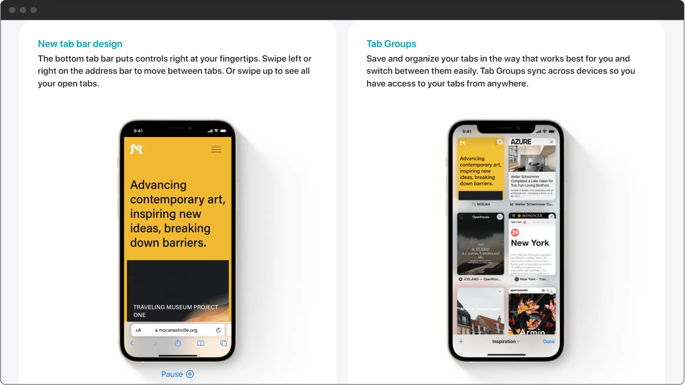 iOS 15 Safari renewed UX