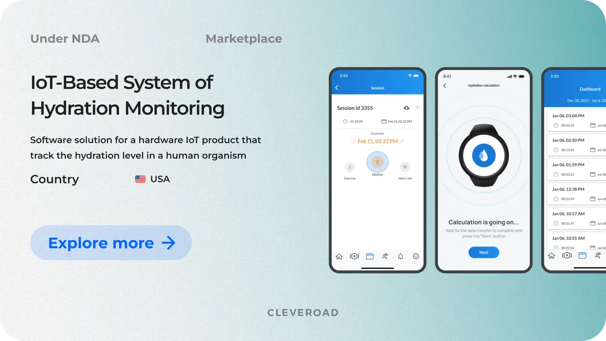 IoT-based system for hydration monitoring from Cleveroad