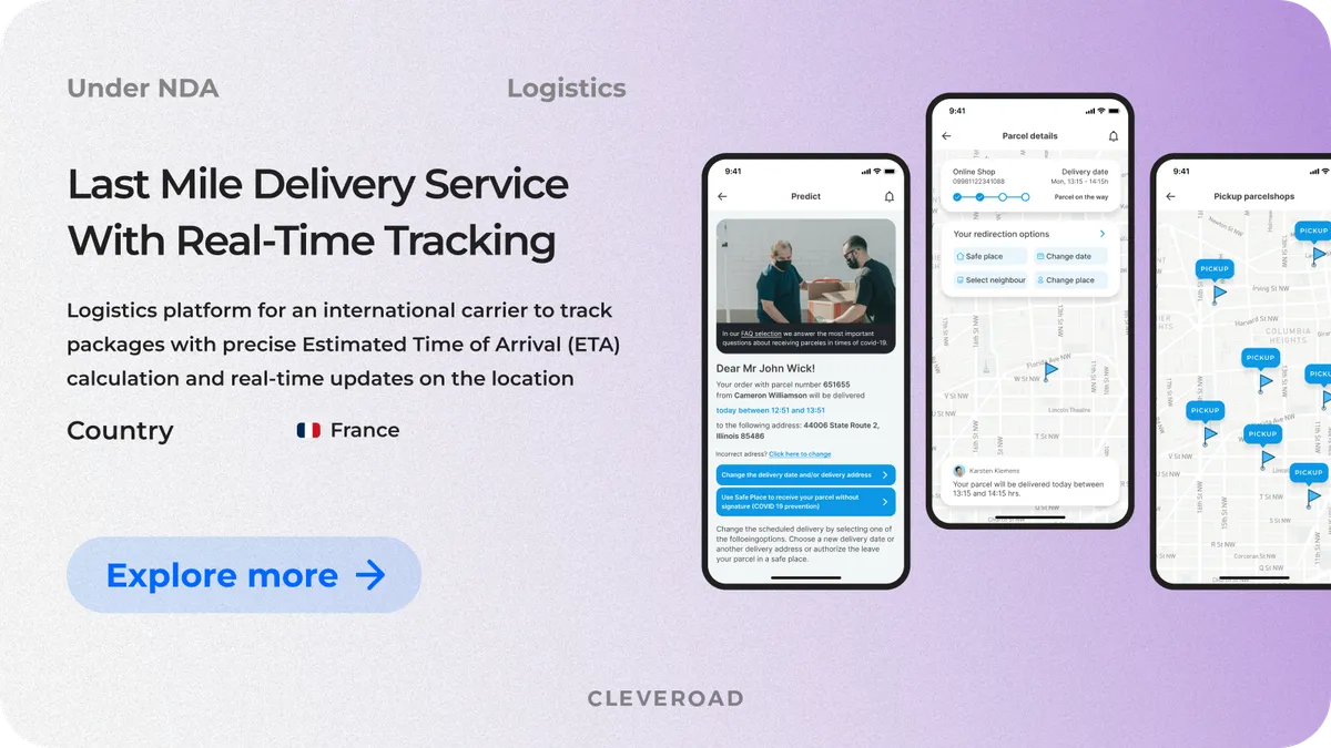Last-mile delivery service application developed by Cleveroad