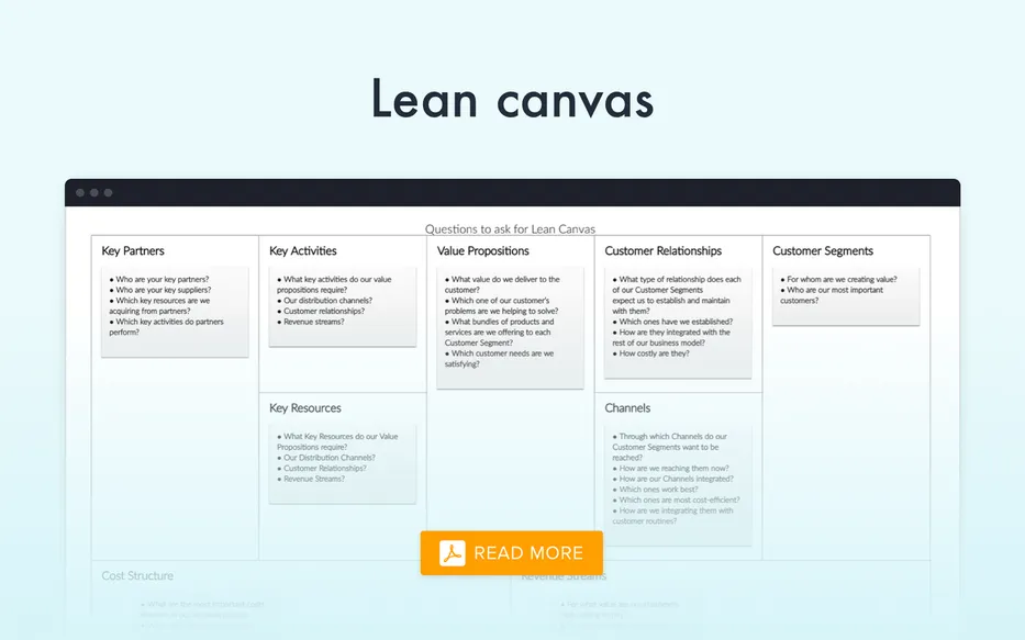 Lean Canvas of Uber-like app PDF example