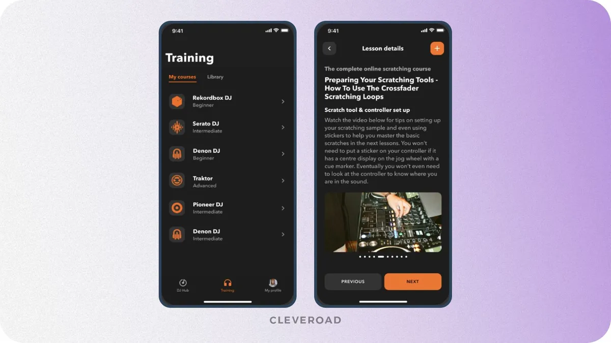 Learning platform for DJs by Cleveroad