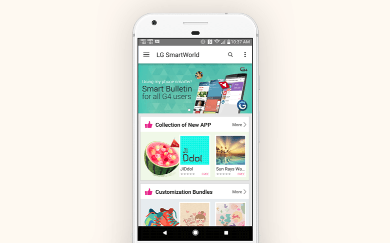 Alternative Google Play store: LG SmartWorld