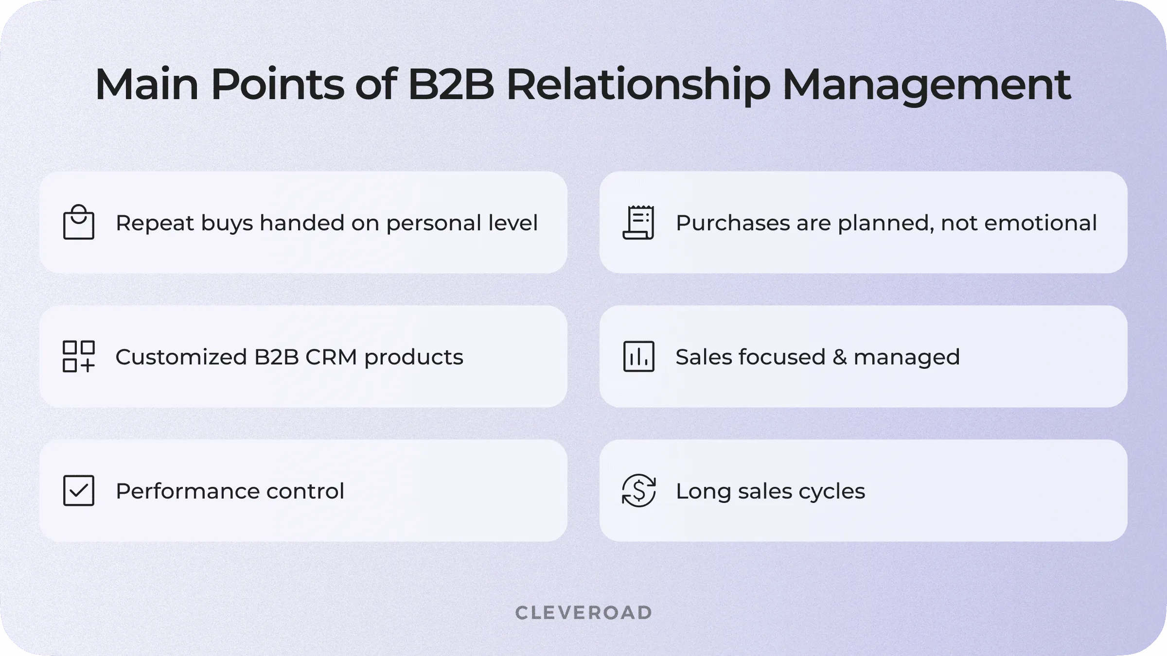 Main features of B2B Customer Relationship Management