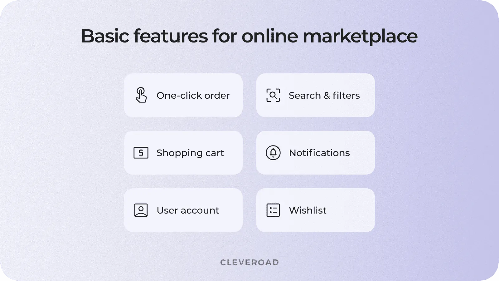 Marketplace website features