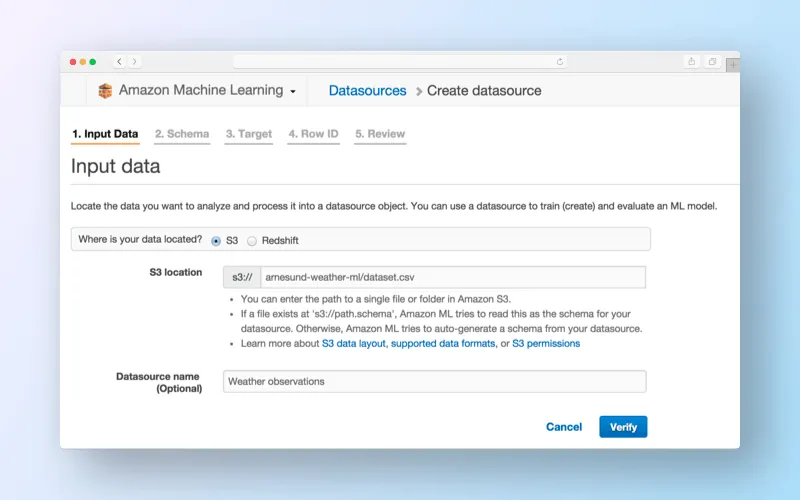 MlaaS market: Amazon machine learning platform