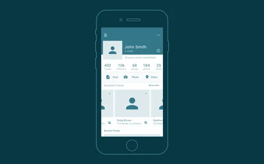 Mobile app mockup