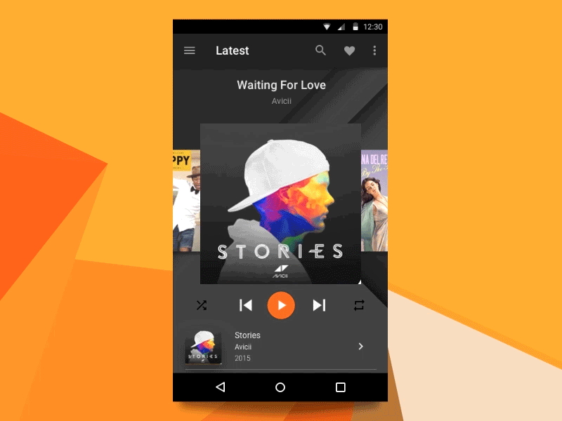 Music player design concept from Cleveroad