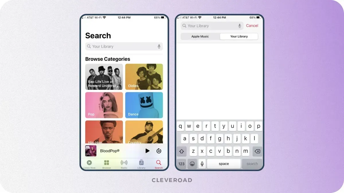 Music search and library features in Apple Music