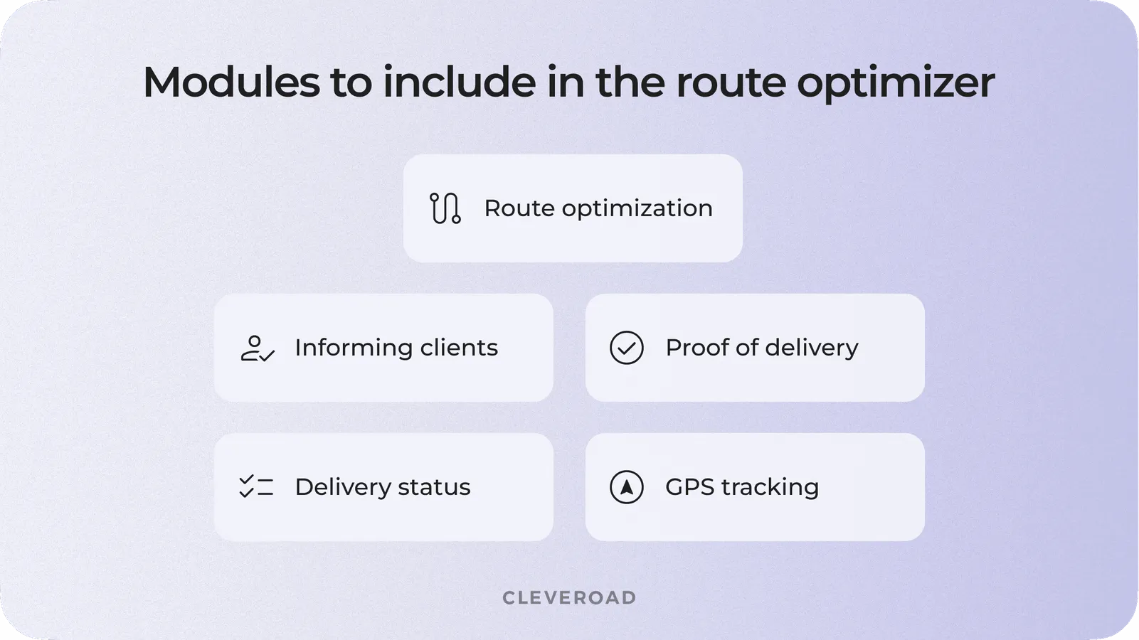 Must-have modules for delivery route optimization app