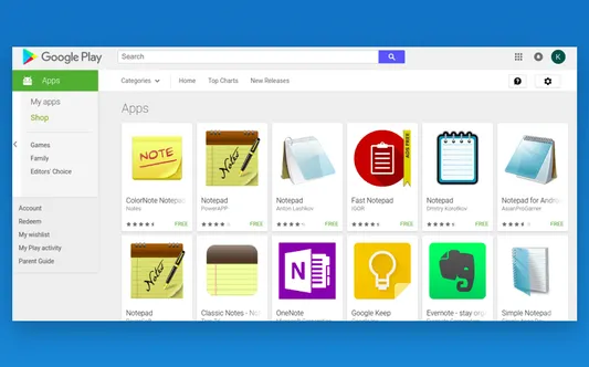 notepad icons in the store