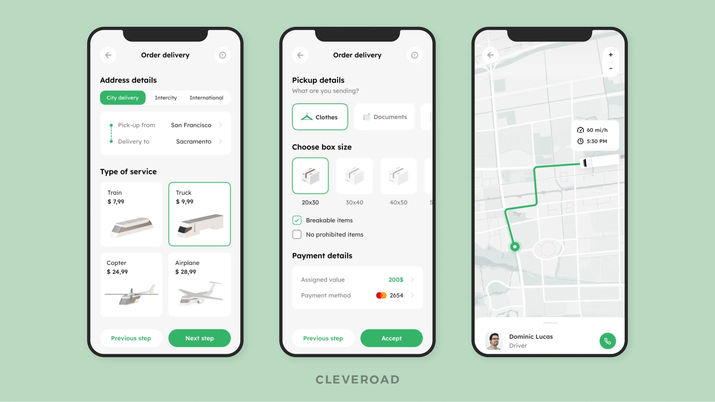 Order management module of the logistics solution created by Cleveroad