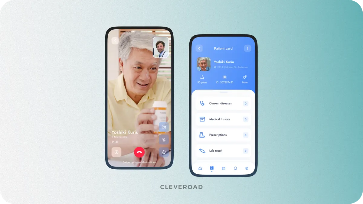 patient card UI by Cleveroad