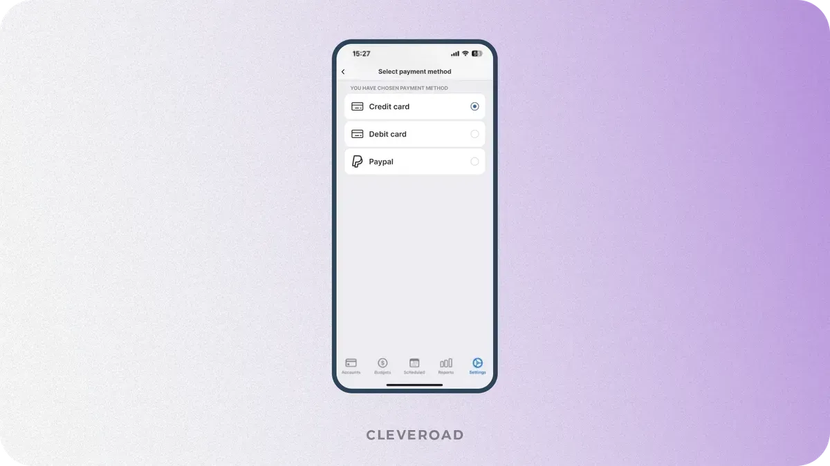 Payment integration for a FinTech app