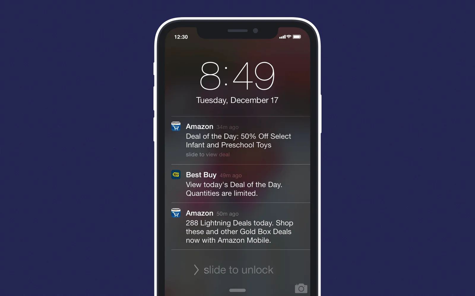 Personalization example of daily push notifications