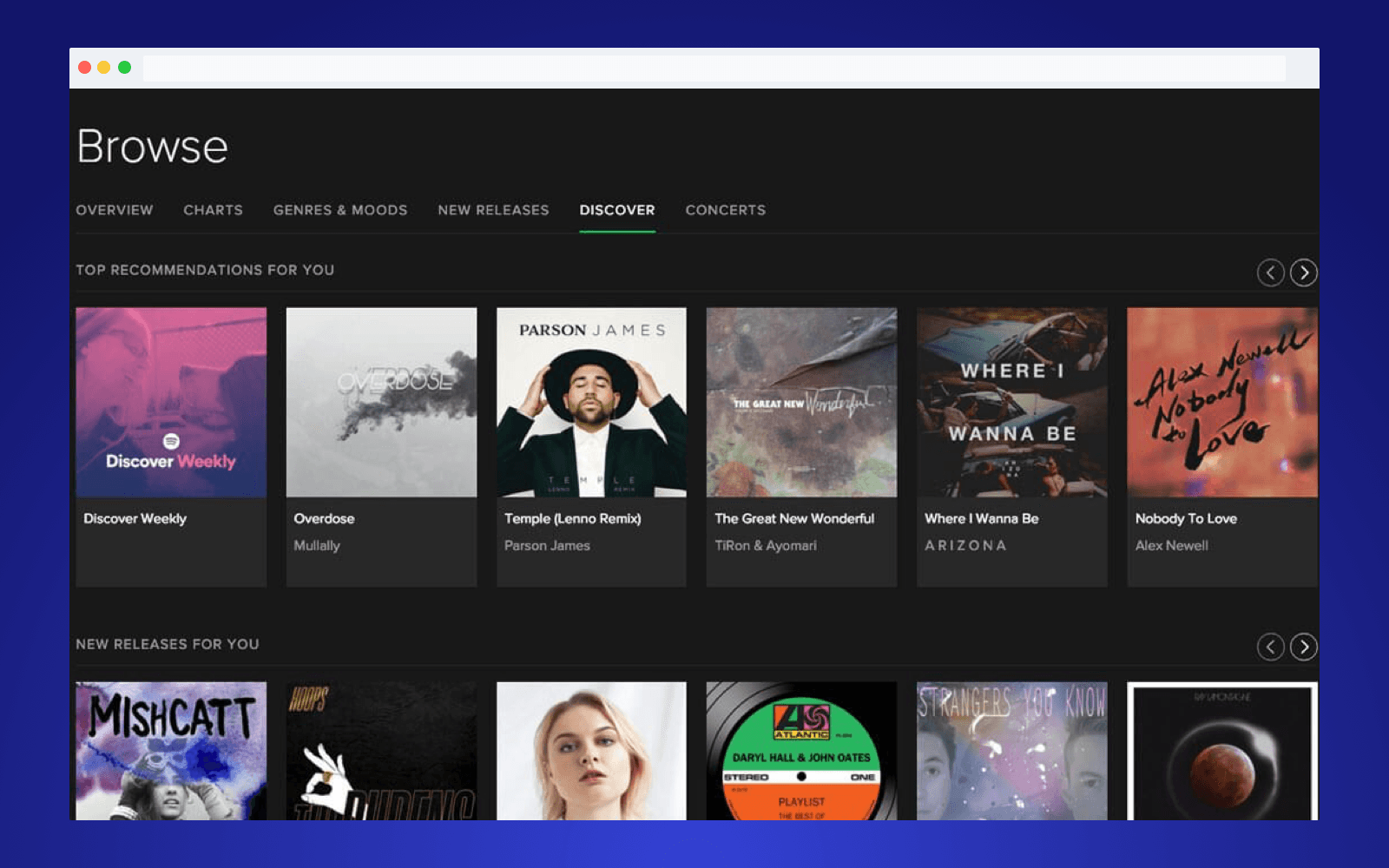 User experience personalization features on Spotify
