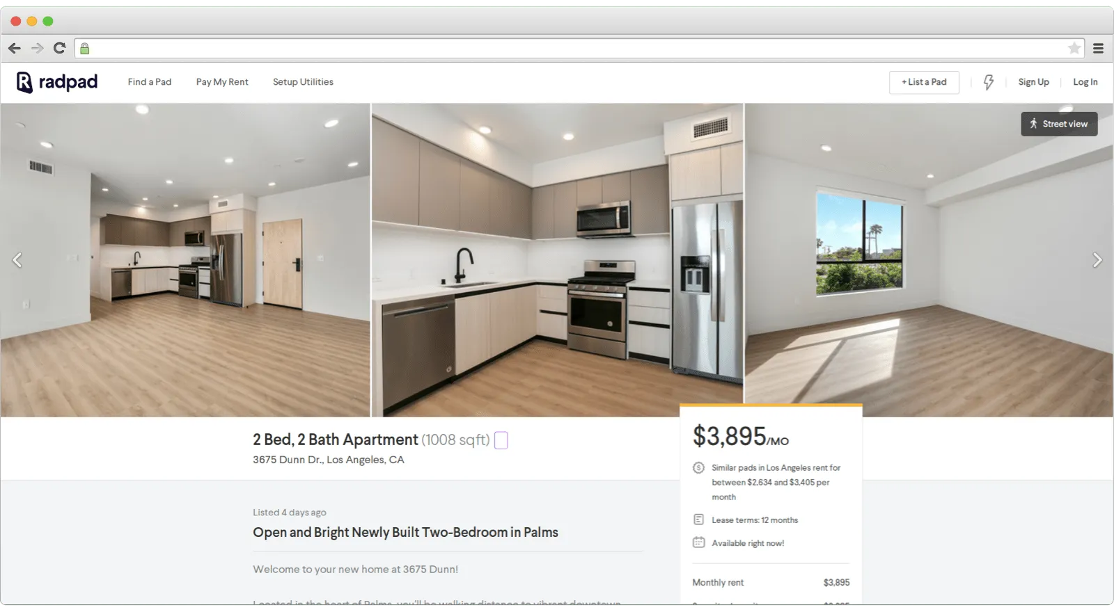 Photo arrangement on real estate website