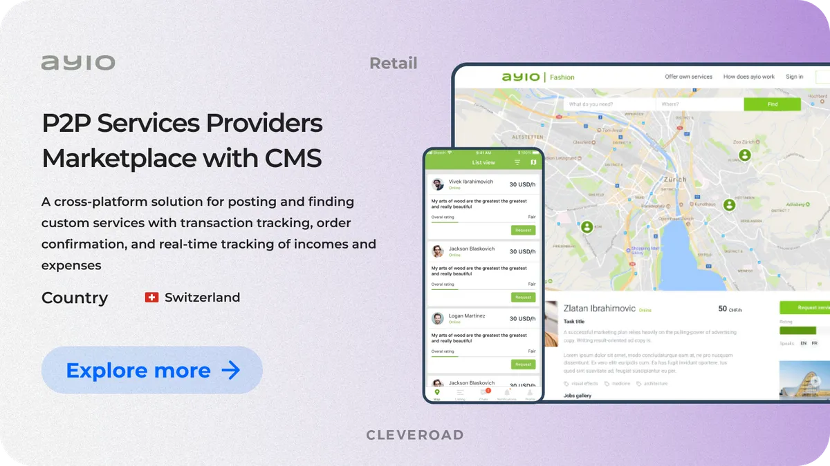 Platform to book custom services from Cleveroad